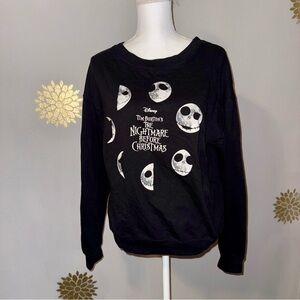 Disney Women's Medium Black Sweatshirt Nightmare Before Christmas Jack Phase